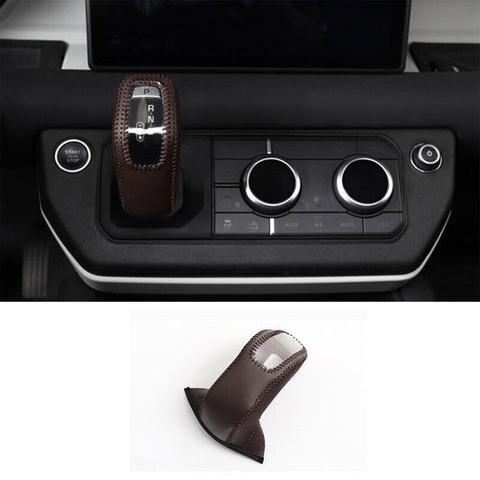 for Land Rover for Defender 20-25 Brown Leather Central Console Gear Shift Knob Trim