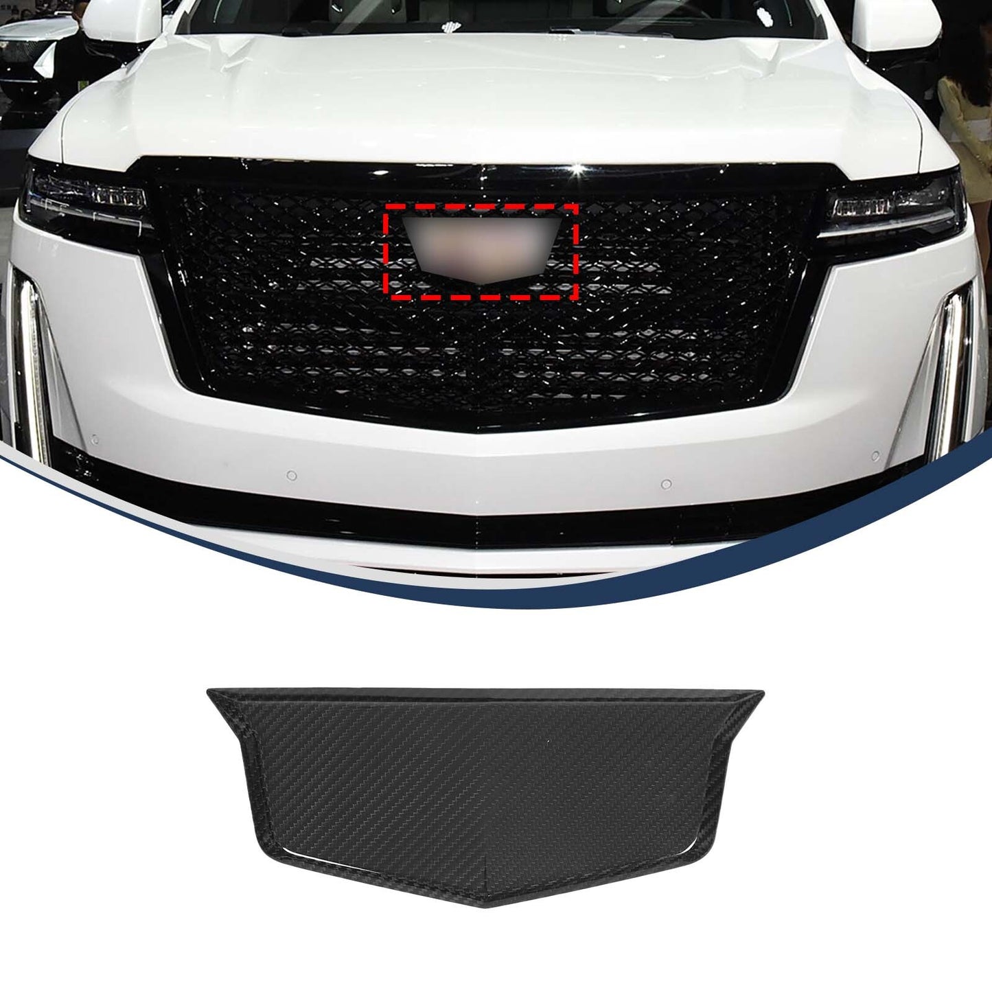 carbon fiber front emblem cover for Cadillac for Escalade 2021 - 2023 n