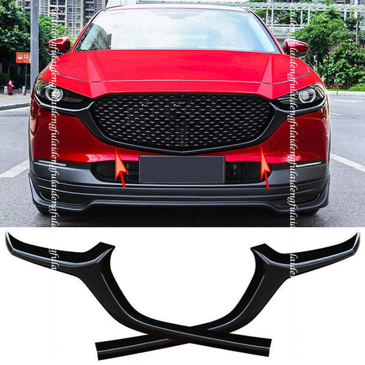 Glossy Black Front Bumper Grills Moulding Cover Trim for Mazda CX-30 2020-2022