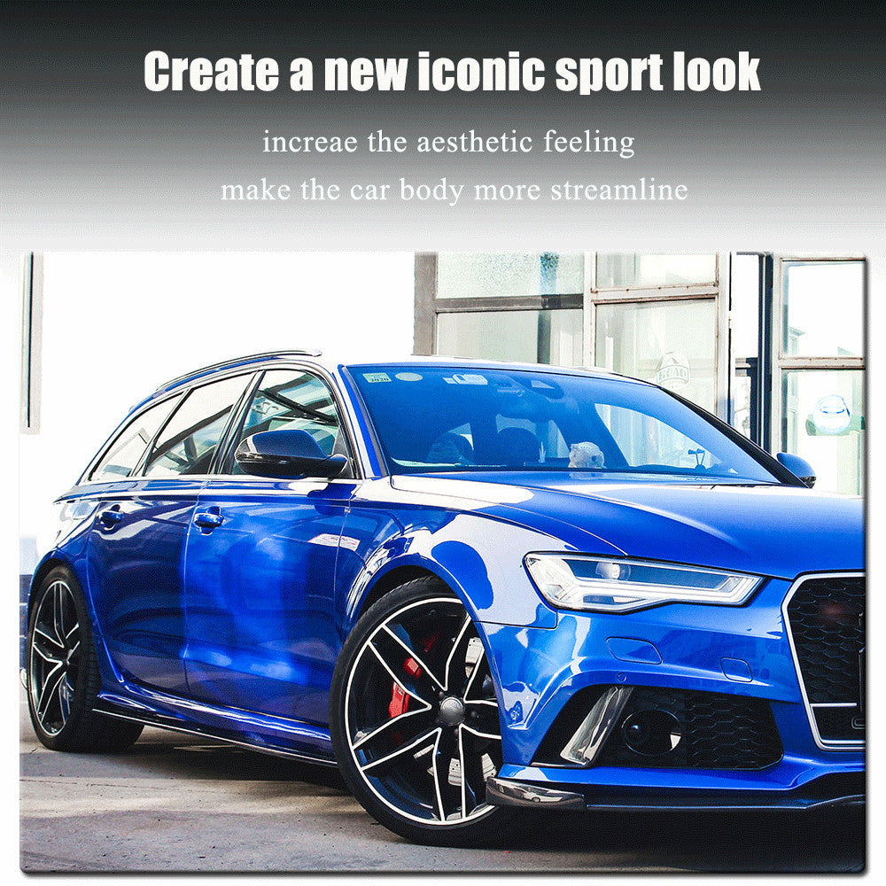 Fit for Audi A6 RS6 C7 13-18 Real Carbon Fiber Side Skirts Extension Lip Spoiler