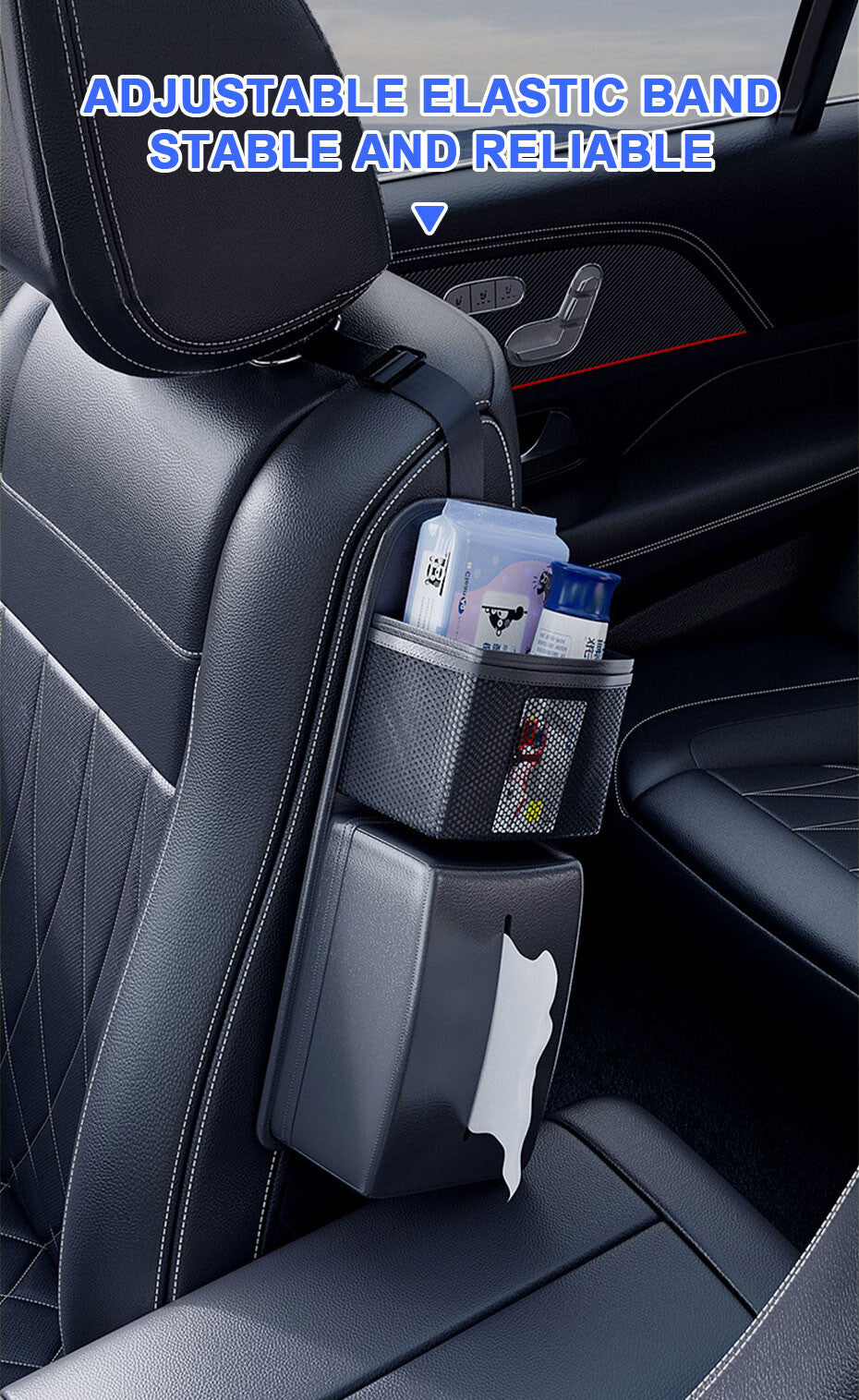 Black Car for Seat Side Back Storage Organizer Multifunctional Hanging Bag Holder