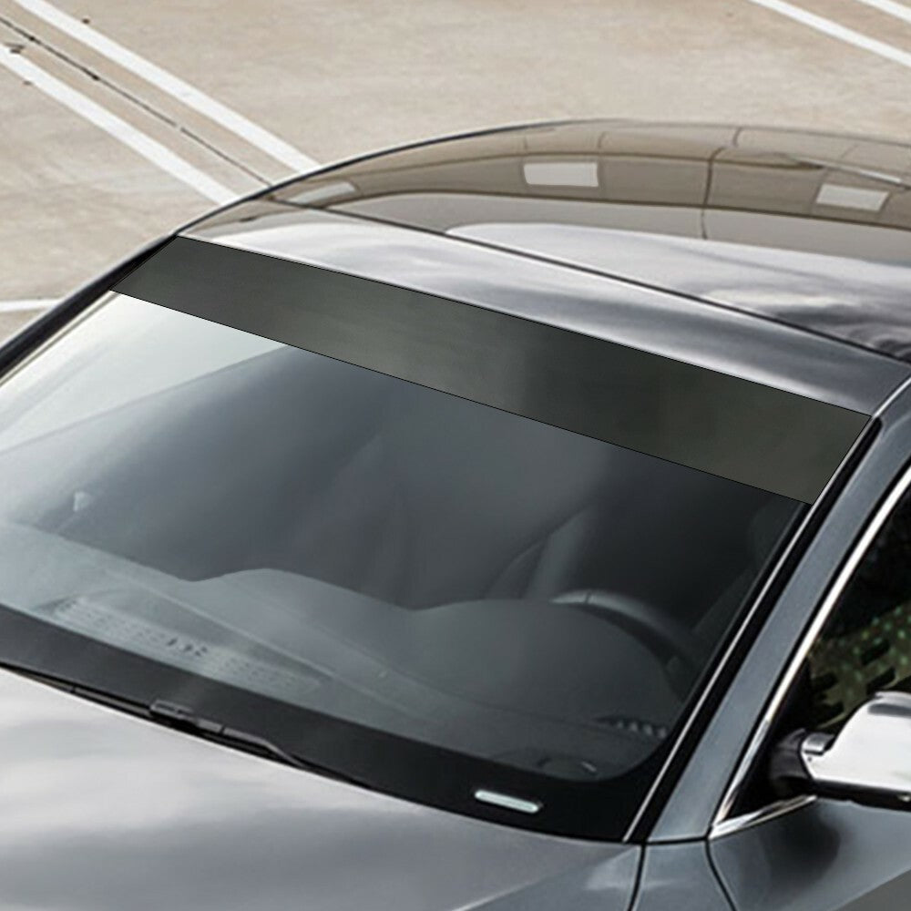 Black Sun Strip Decal Accessory Fit Windshield Banner Vinyl Visor Sticker 51x8