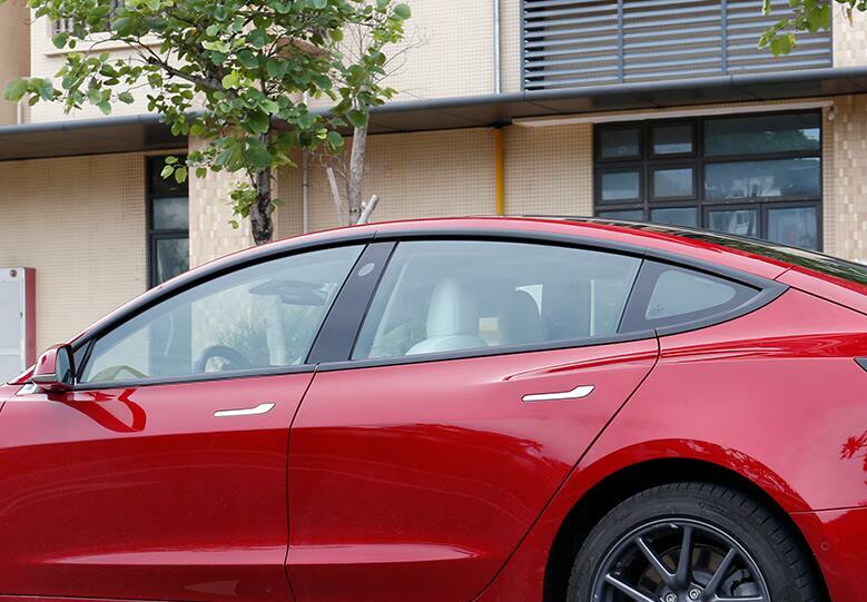 For Model 3 10PCS ABS matte black Car Window Strip Cover 2018-2024 n