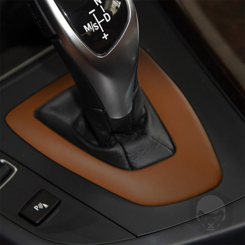 PU Leather Brown Car Gear Shift Cover for BMW 1 2 3 4 Series 3GT F30 F34 2013-19