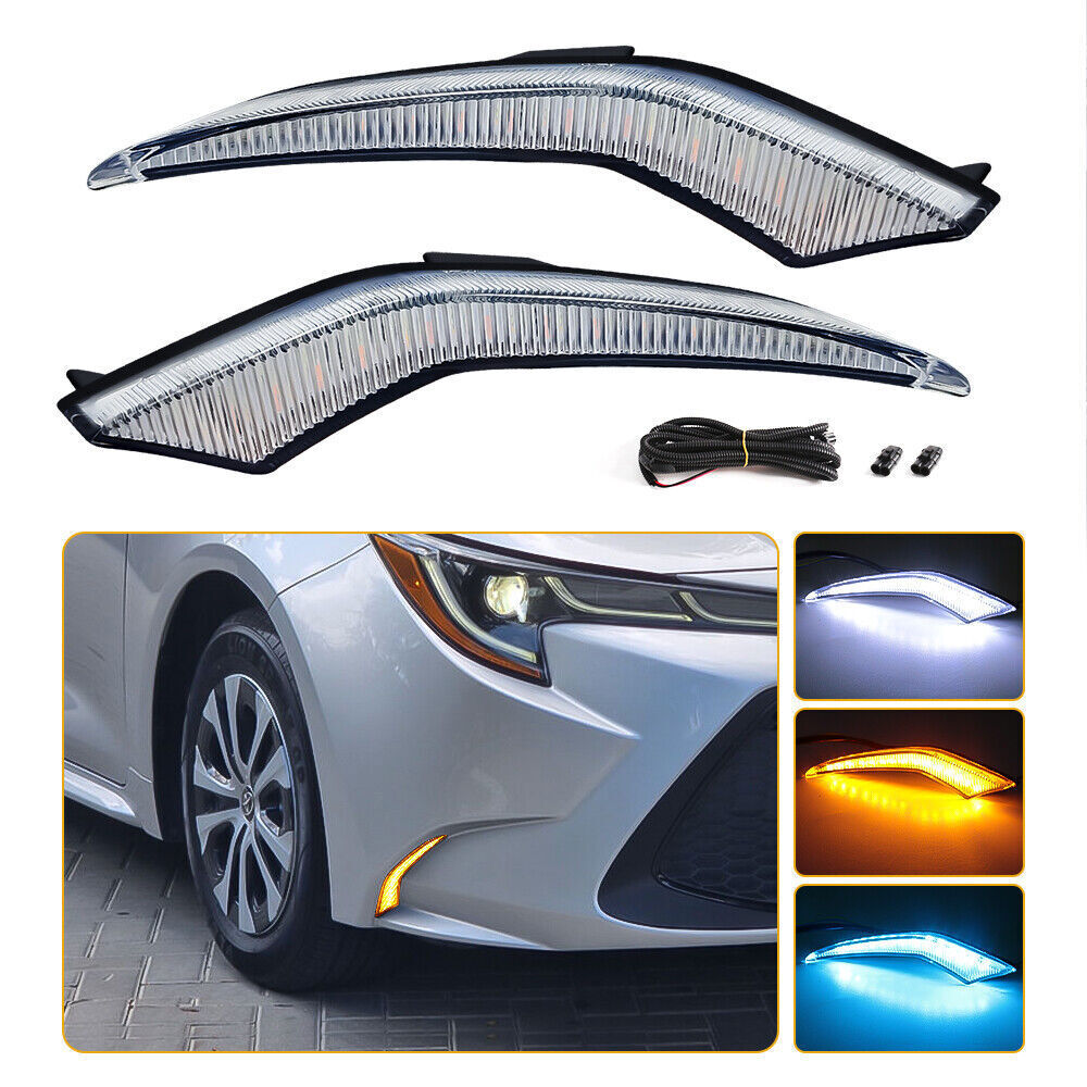 for Corolla L LE XLE Model 2021-2024 LED Daytime Running Fog Lights DRL B n