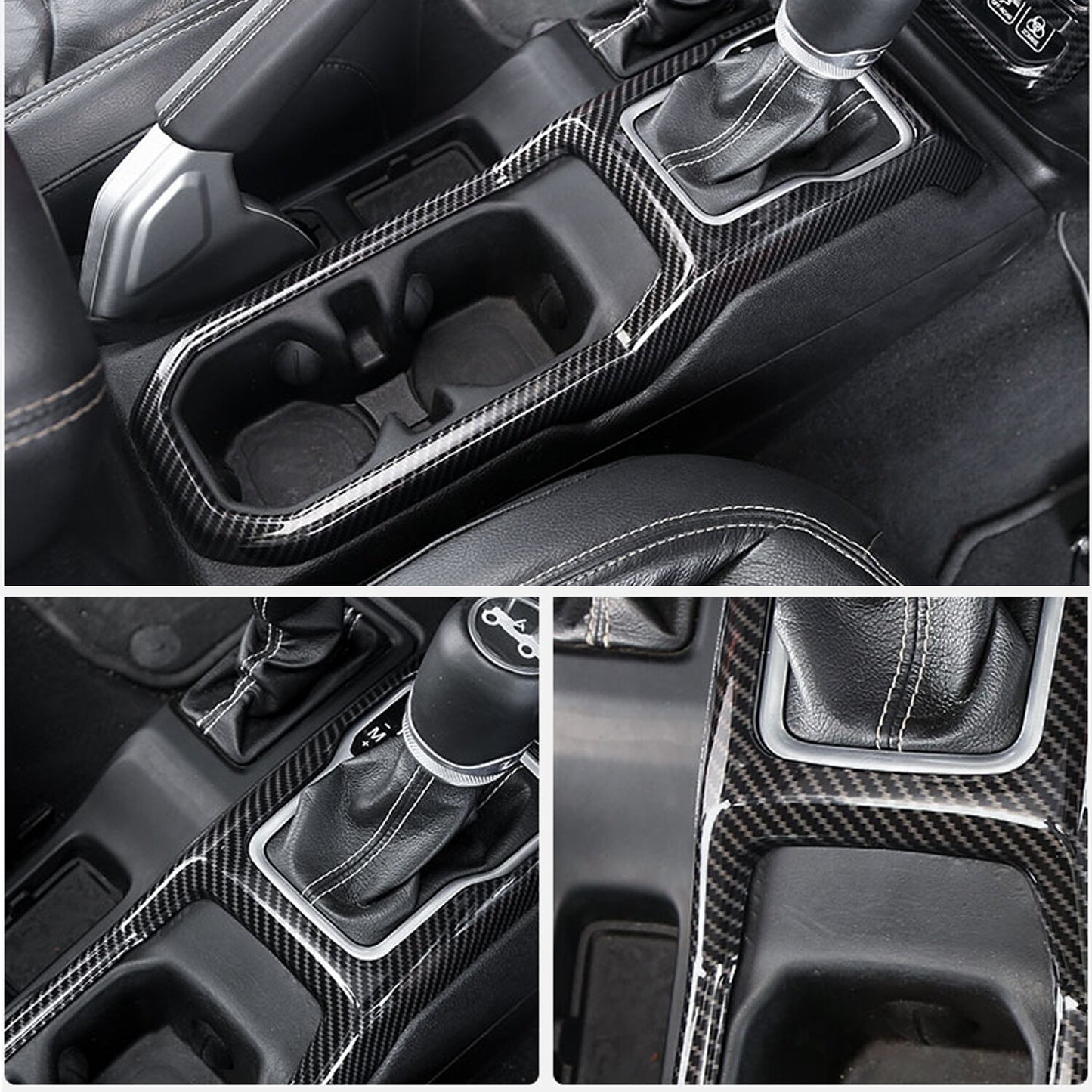 2-pack 4WD Shifter Panel Cup Holder Cover Trim for Jeep for Wrangler JL 2018-2024