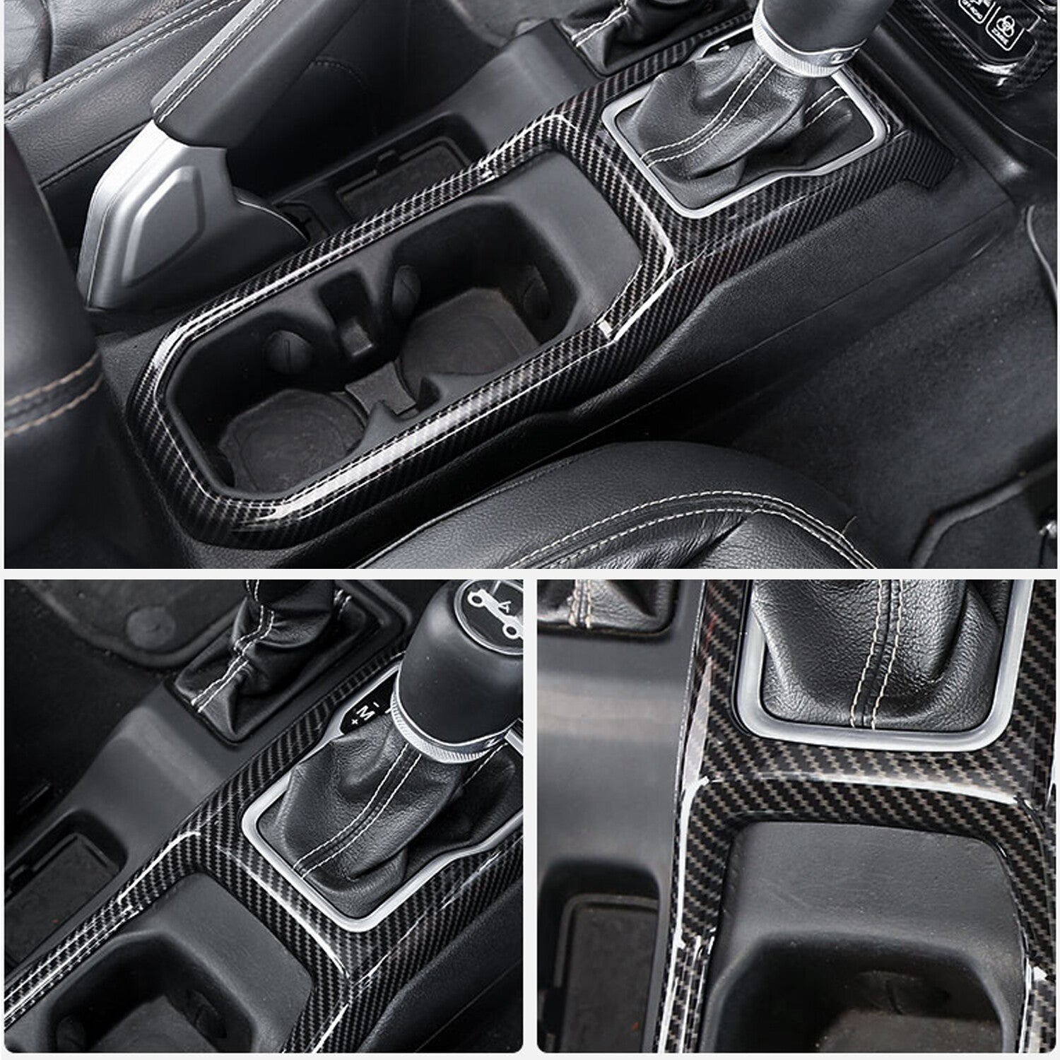 2-pack 4WD Shifter Panel Cup Holder Cover Trim for Jeep for Wrangler JL 2018-2024