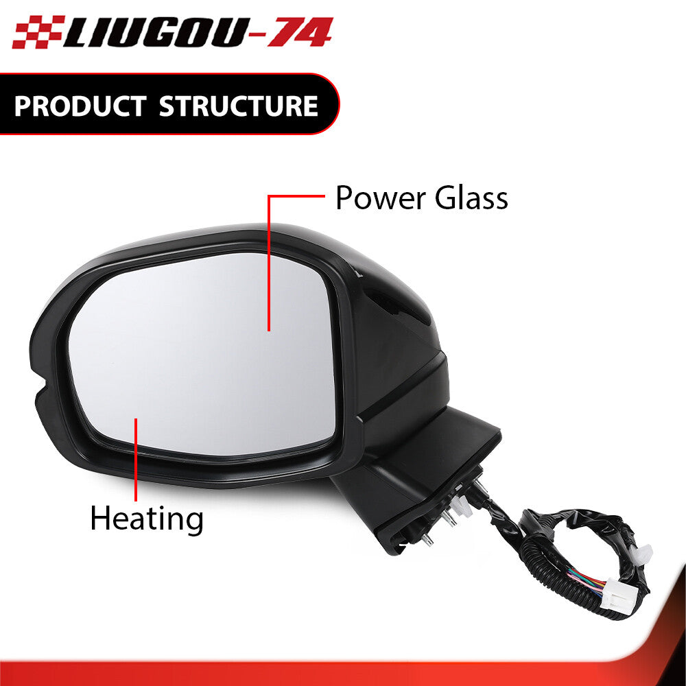 Left Side Power Heated Mirror Turn Signal Fits for Honda CRV LX 2023-2024 Black - v