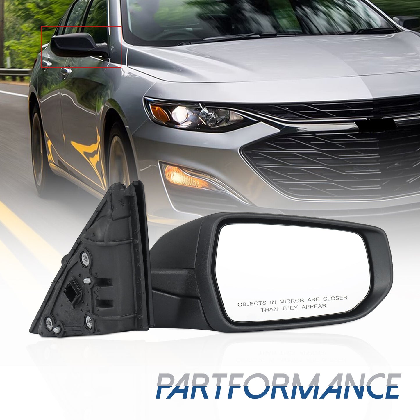 Mirror passenger right for Hand for Malibu 2016 - 2022 3 pin - v