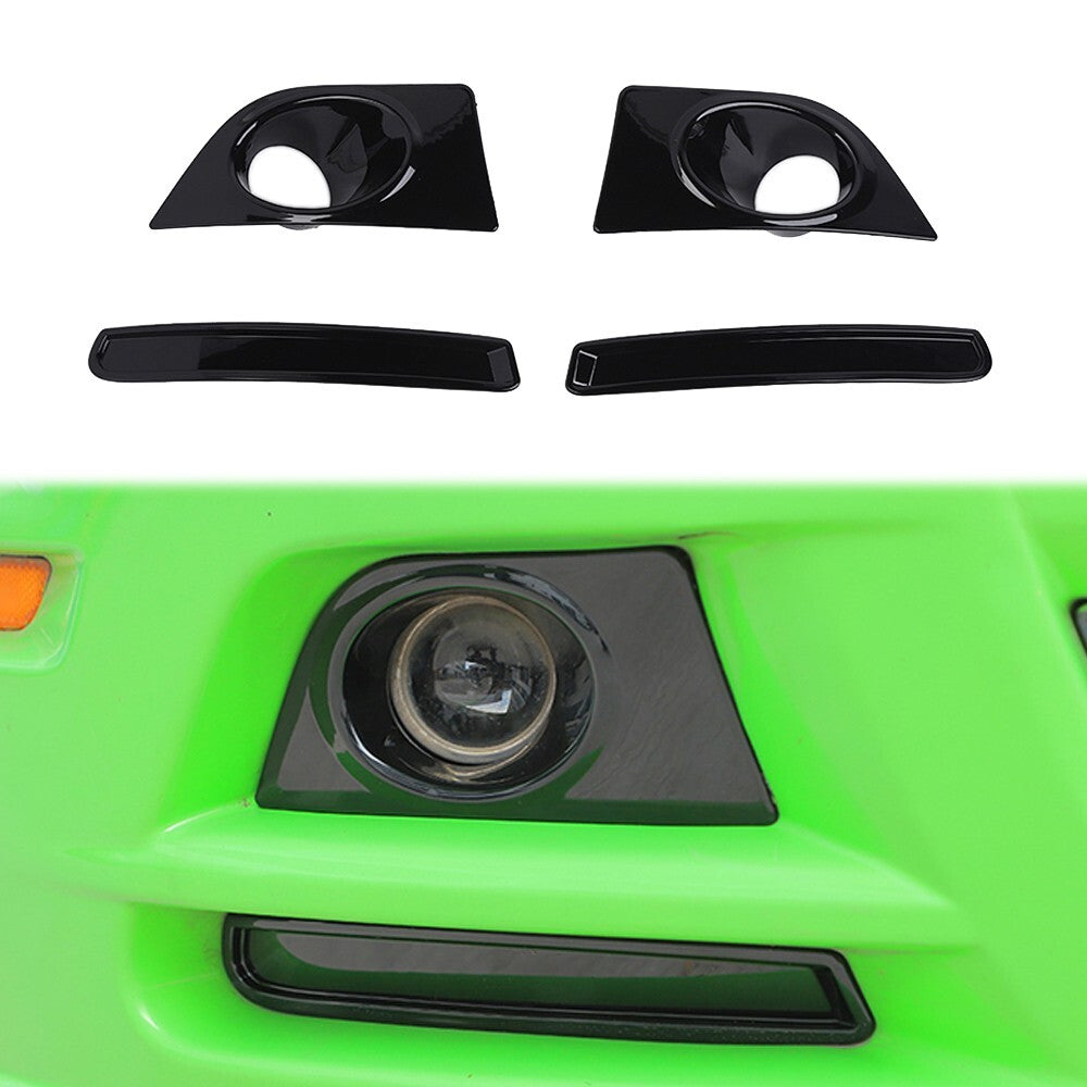 4X ABS Black Front Fog Light Lamp Cover Trim Bezels  for ford  for Mustang 2010-2014