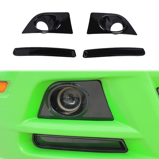4X ABS Black Front Fog Light Lamp Cover Trim Bezels  for ford  for Mustang 2010-2014