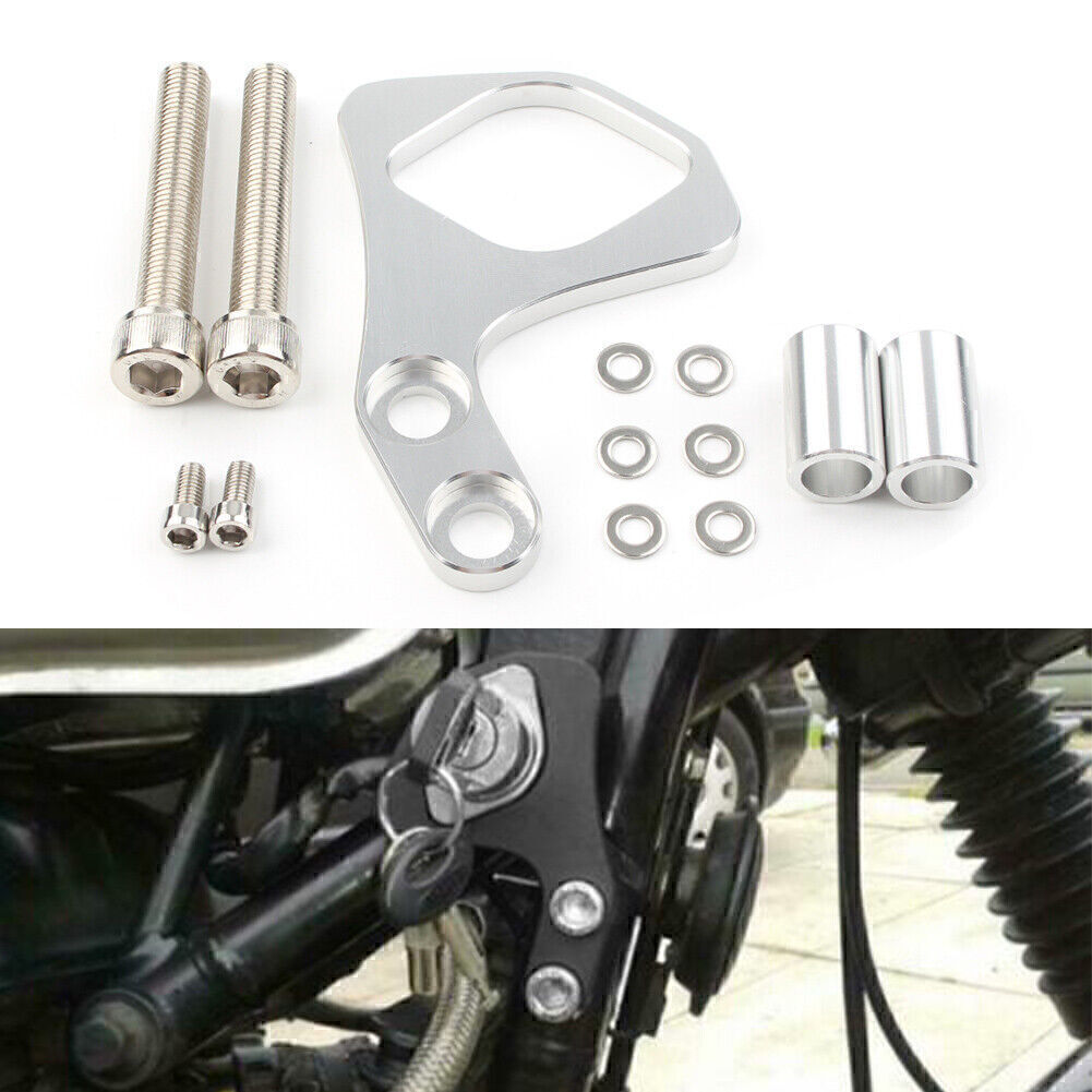 For SE/Scrambler/Thruxton 2001-2015 Silver CNC Ignition Key Relocation Bracket