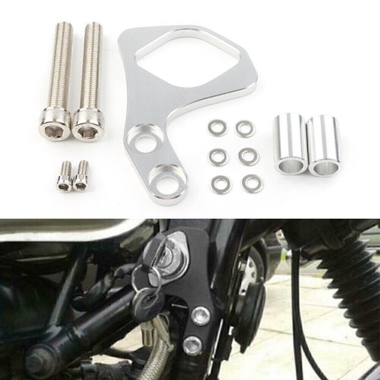 For SE/Scrambler/Thruxton 2001-2015 Silver CNC Ignition Key Relocation Bracket