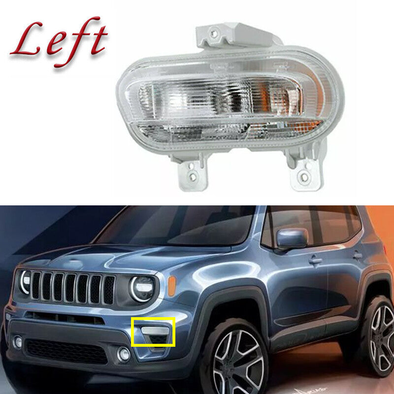 Left For 2019-2021 for Jeep Renegade front DRL Parking Turn Signal Fog Light
