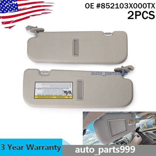 Suitable for 2011-2015 for Hyundai for Elantra , grey, right-handed + LH driver + passenger sun visor with O-light. n