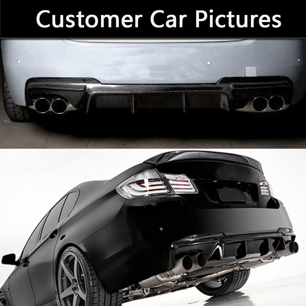 REAL CARBON Rear Bumper Diffuser Fit for BMW F10 528i 530i 550i M-Sport 2012-16