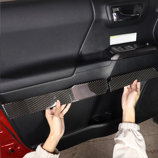 Carbon Fiber Interior Door Molding Strip Decor Trim For Tacoma 2016-2023 v