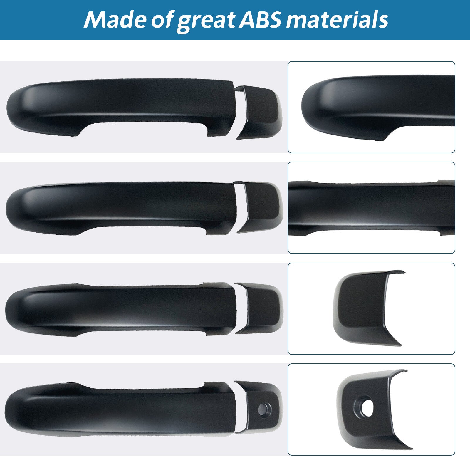 for Toyota 2010-2023 4Runner Matte black Door Handle Cover No for Smart Keyholes