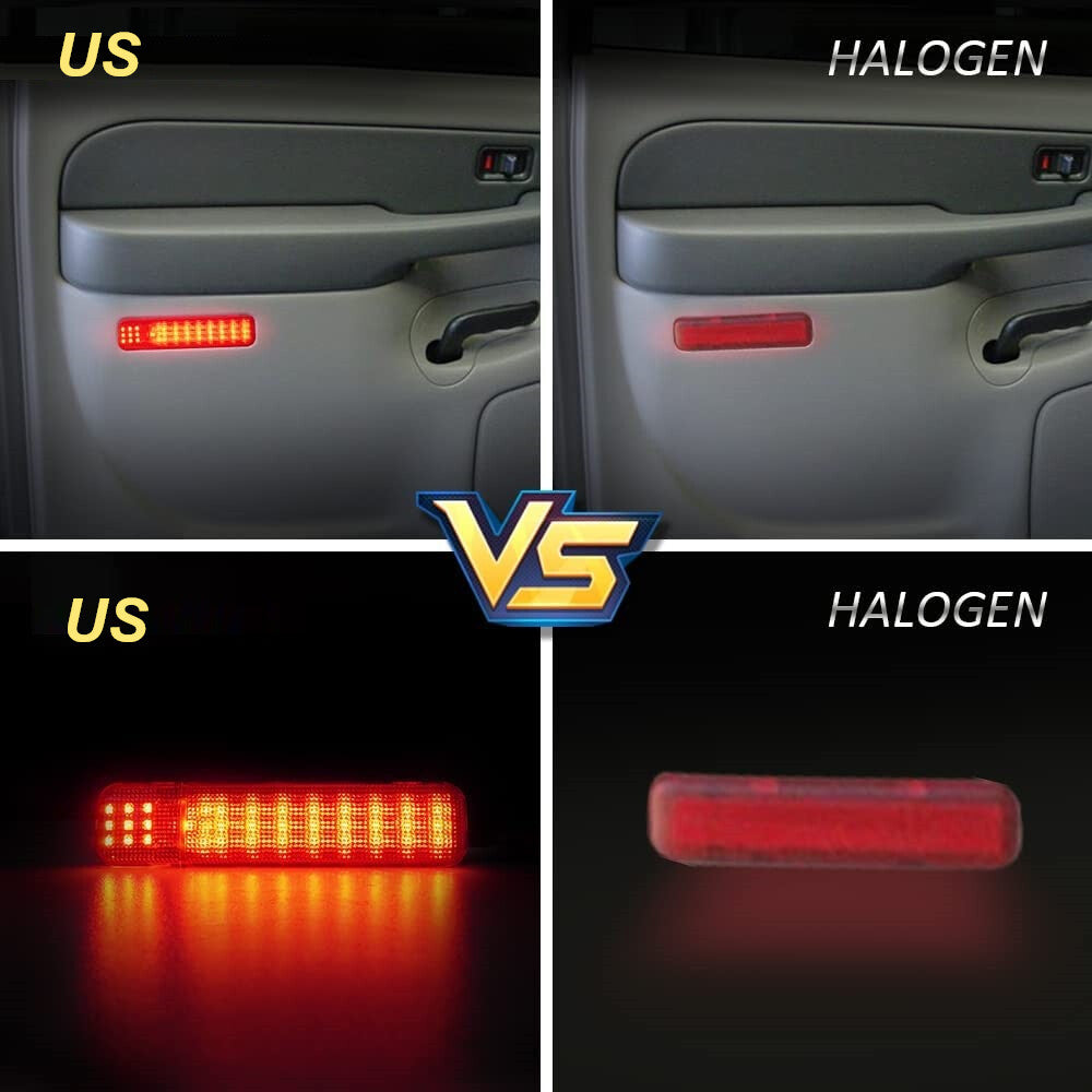 2 FIT for Chevy for GMC Silverado Red LED Interior Door Panel Light Courtesy Reflector Q