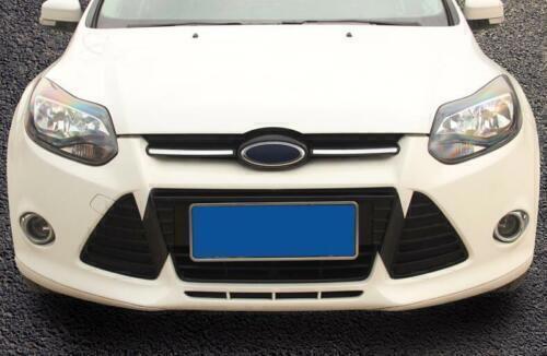 2X for Ford Focus 2012-14 Carbon Fiber Front Center Mesh Grille Grill Strip Trim
