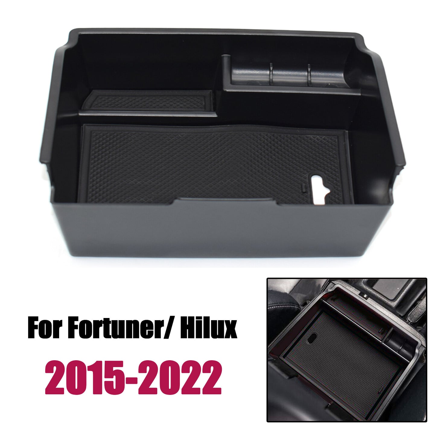 for Toyota Fortuner Hilux 2015-2024 Car Armrest Storage Box Center Console Tray Q