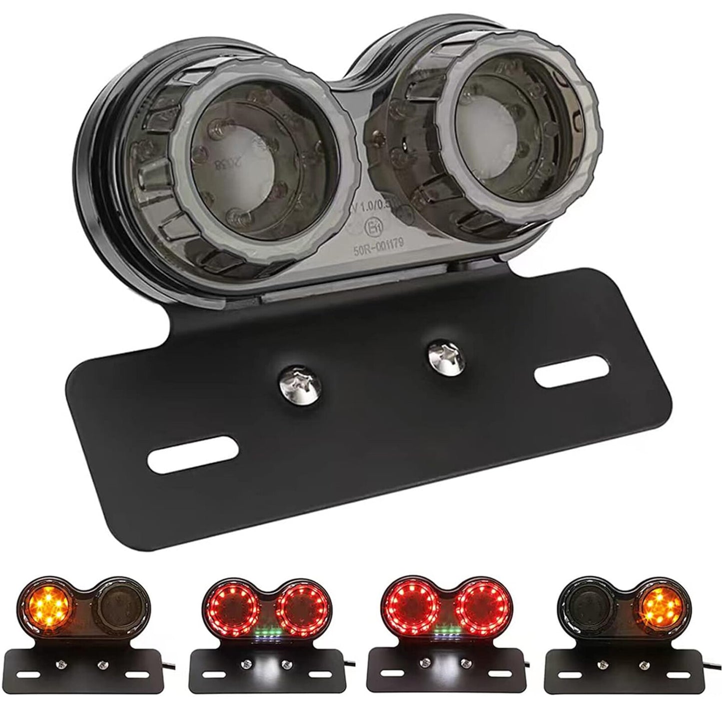 Motorcycle LED Turn Signals Brake Stop Light License Plate Integrated Tail Light