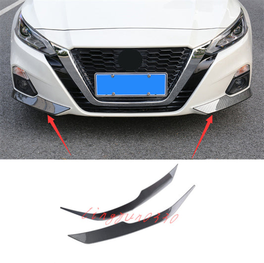 for Nissan Altima 2019-2022 Carbon Fiber Car Front Bumper Lip Cover Trim Molding