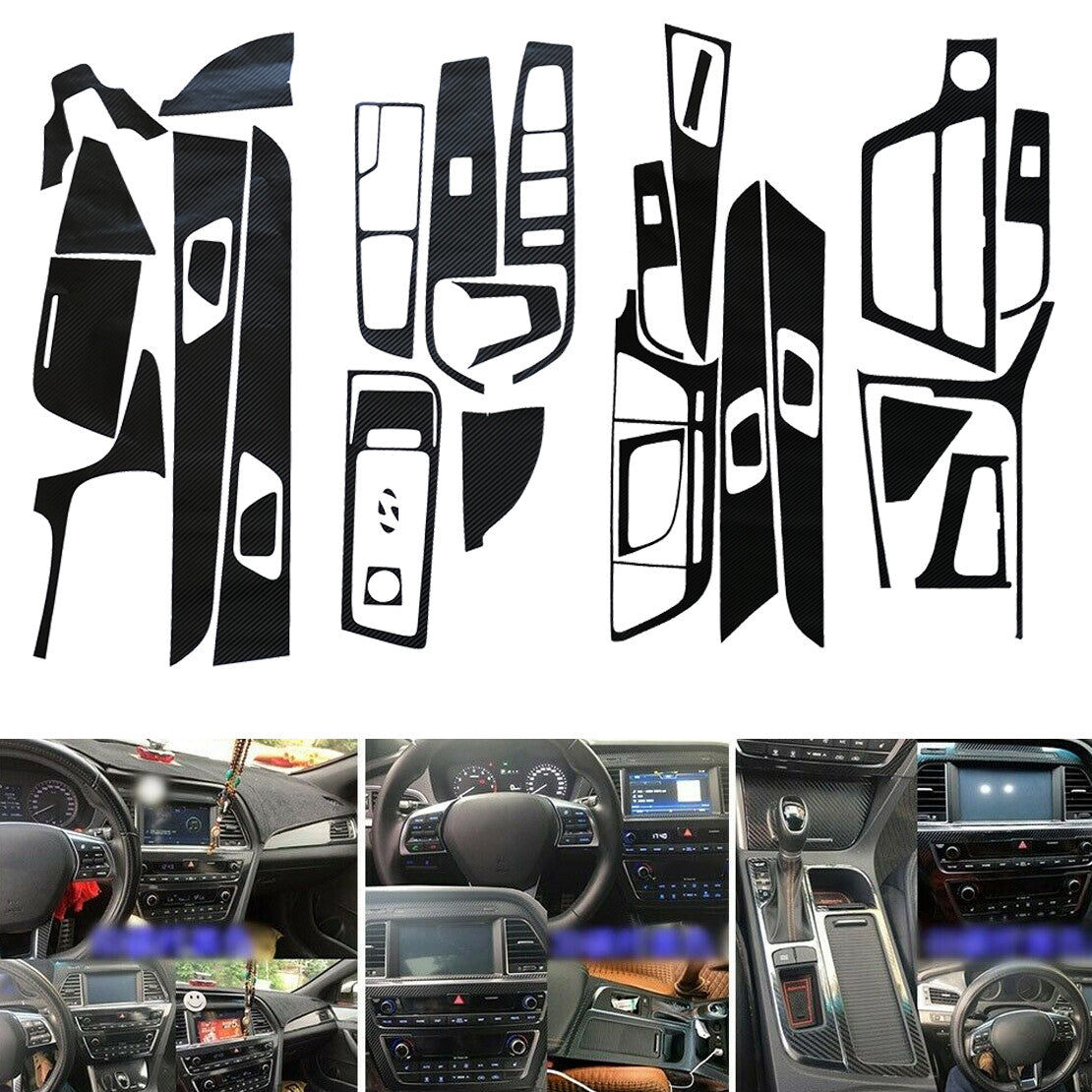 Console interior decorating stickers suitable for the modern Sonata 9 2015-2017