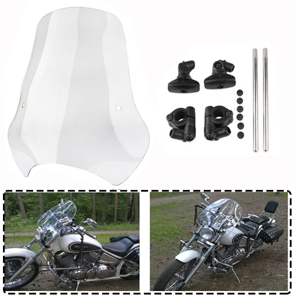 Universal 7/8  1 clear bar screen for large motorcycle handlebars and windshields (19x17).