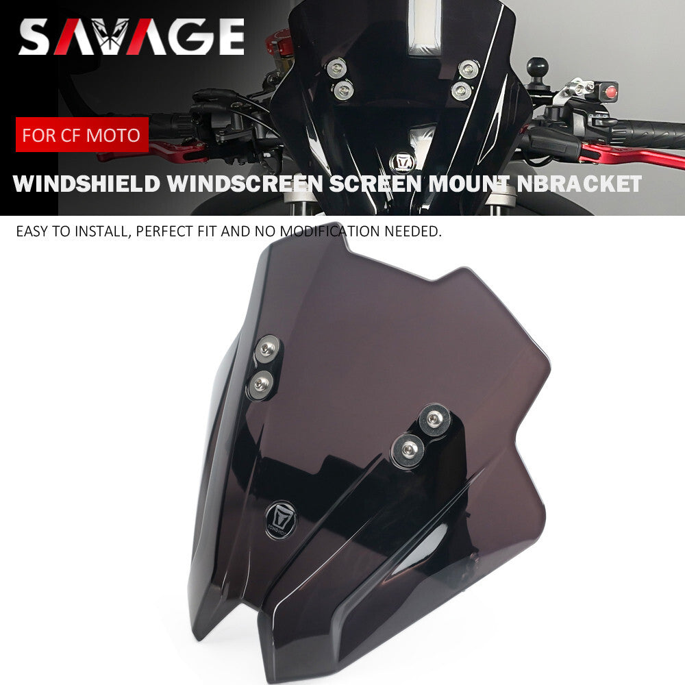 For CF MOTO 450 NK 2023 2024 25 Windshield WindScreen Screen w/Mounting Bracket Q