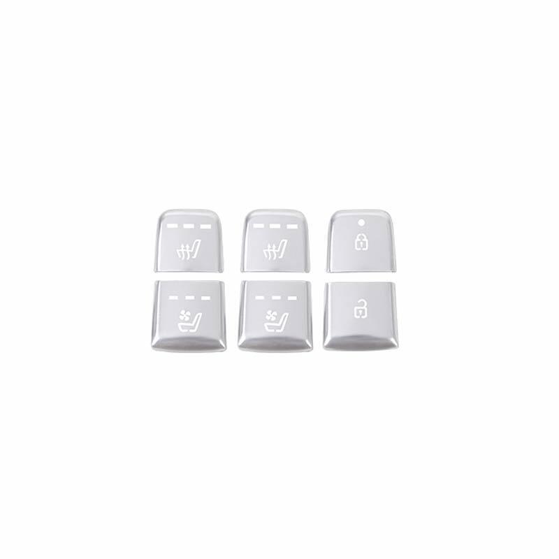 for Seat Door Lock Button Sticker Decor for Kia Carnival 2022-2023 Silver Aluminum