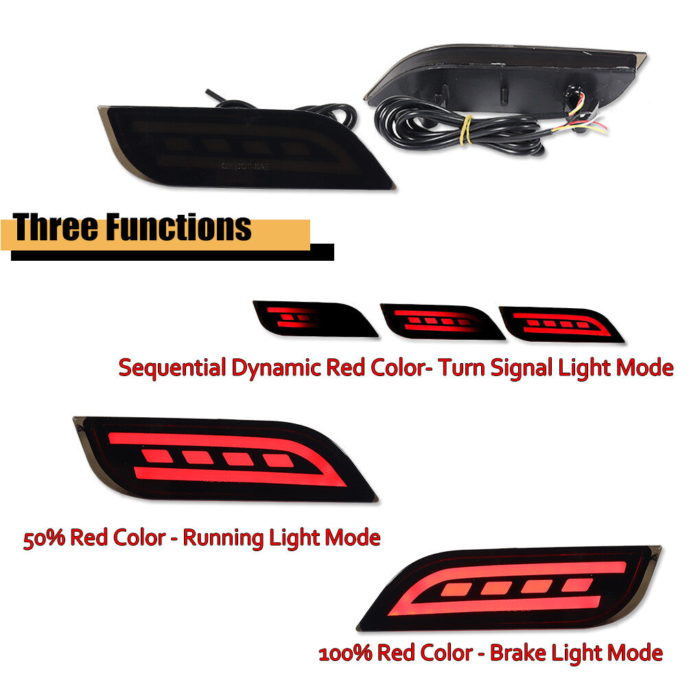 for for Subaru Impreza WRX STi Smoked Rear Reflector Fog Light Tail Brake Light 2 pcs - v