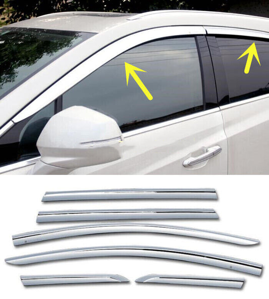 for Cadillac 2010-2016 SRX Chrome Car Window Visor Vent Shades Sun Rain Guard 6P
