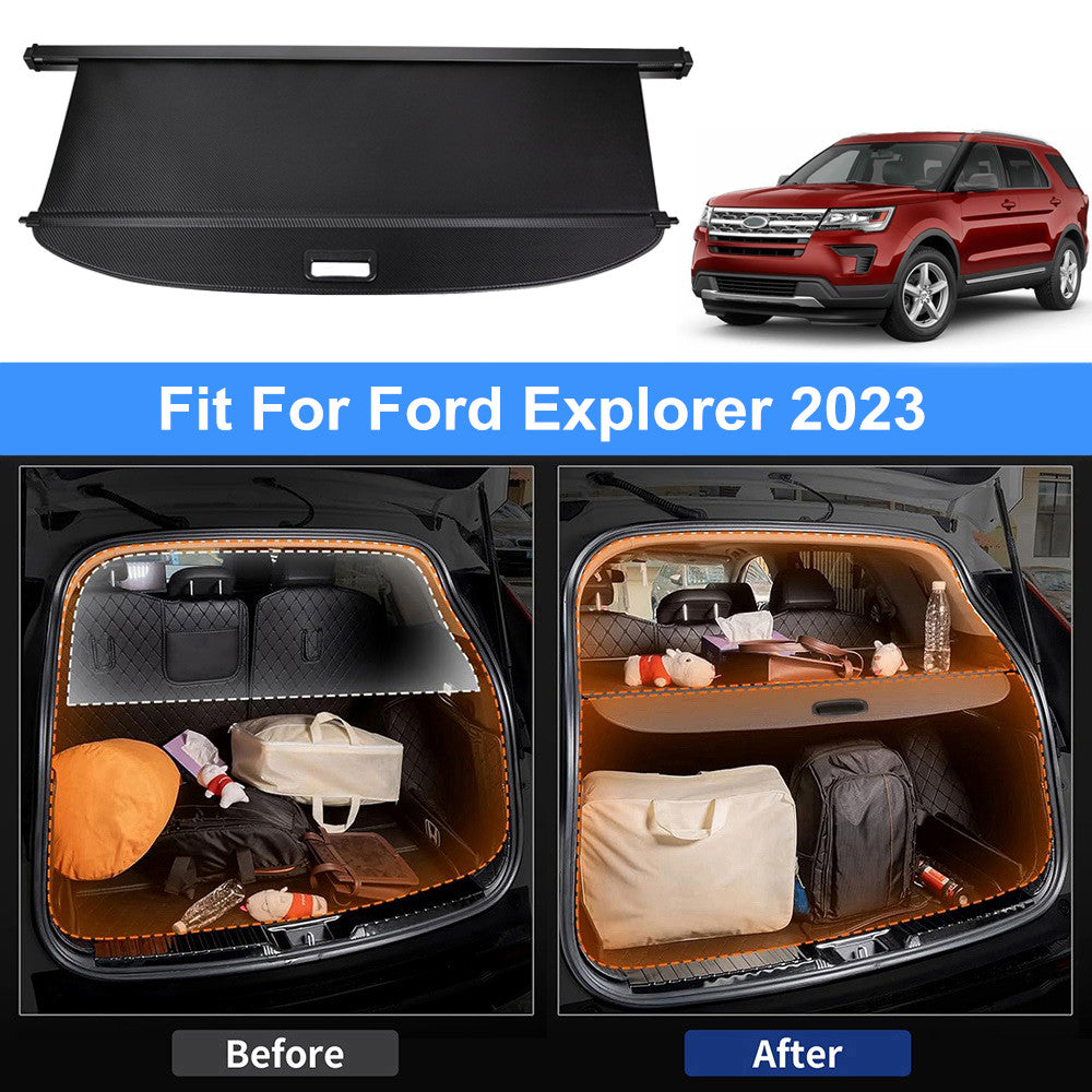Retractable cargo cover, black safety sunshade for Explorer 2023 - Accessories n