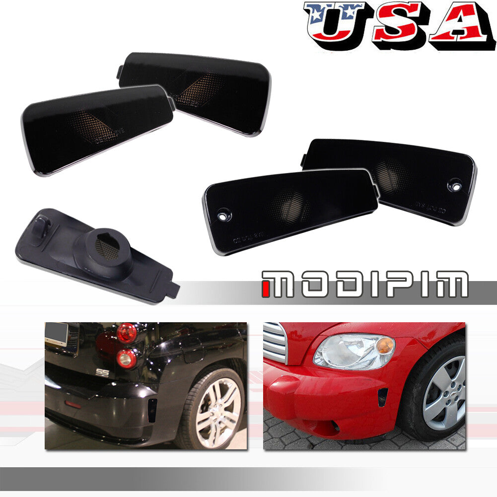 4 Pack Smoke Front and Rear Bumper Side Marker Signal Lights for 06-11 for HHR- v