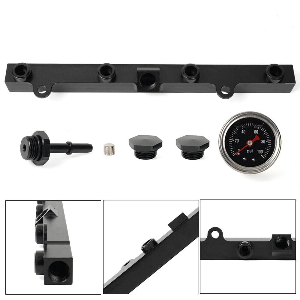 For K Series K20/K24 RSX for Accord Engine High Flow Fuel Rail w/ 1/8NPT Gauge Q
