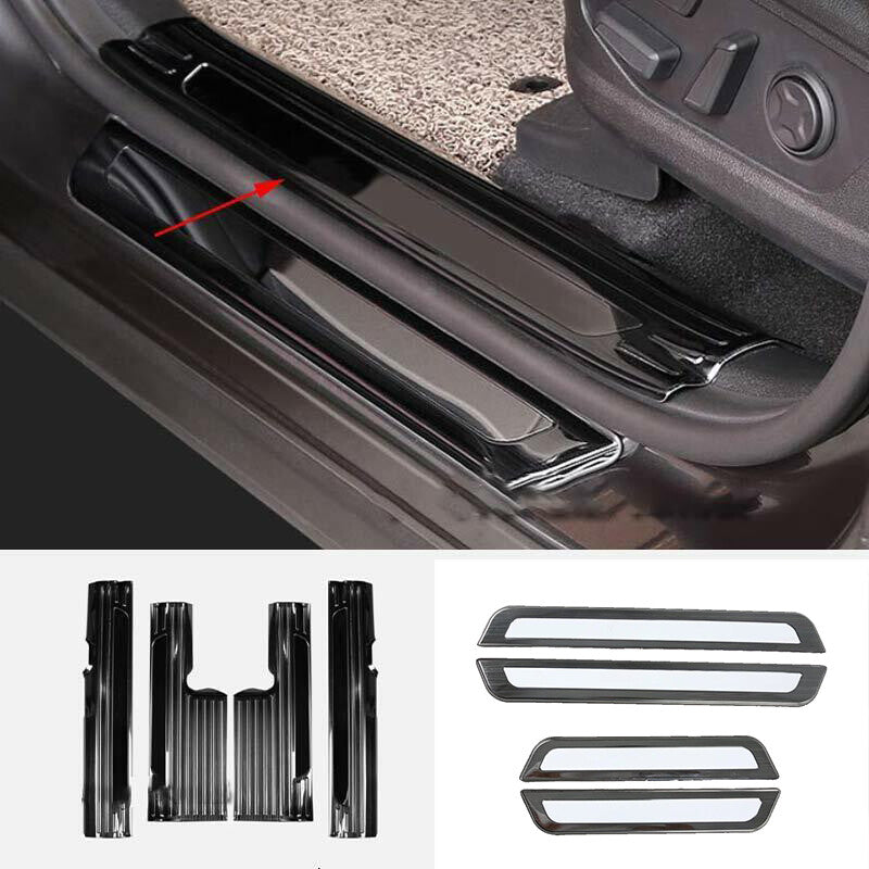 for Kia Sorento 2021-2023 Black Door Plate Sill Scuff Cover Anti Scratch Trim 8x