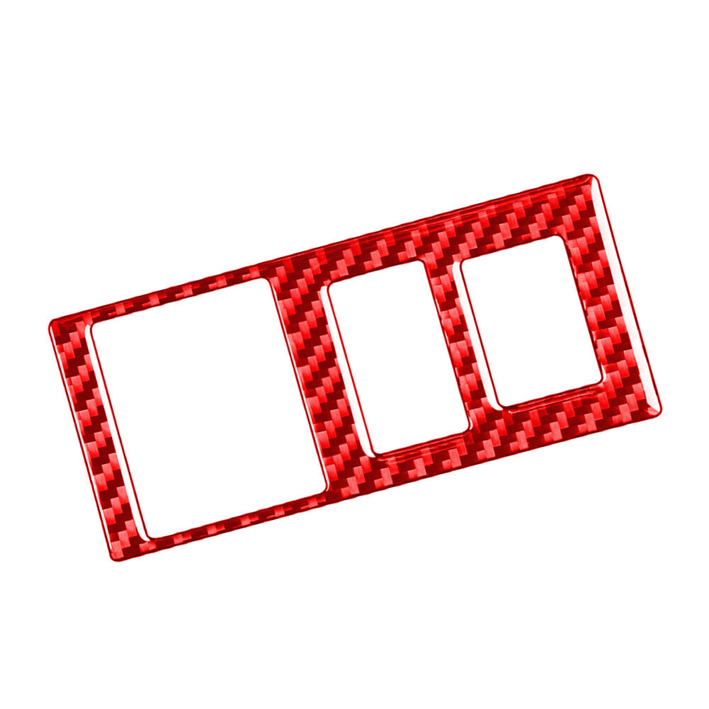 Carbon Fiber Head Light Control Button Cover Fit for Toyota Tundra 2014-2021 Red Car
