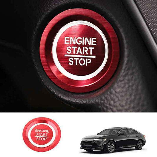 Red Aluminum One-Click Startup Switch Cover Trim Fit for Honda Accord 2018-2022 n