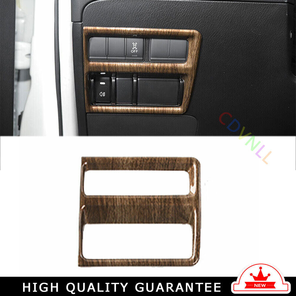Headlight Button Frame Cover Trim Fit for Nissan Armada Y62 2017-2020 Wood Grain