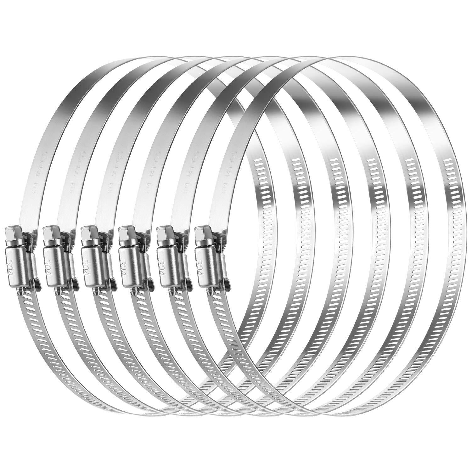 6-inch hose clamp, metal hose clamp, tube clamp, worm gear adjustable fuel line clamp