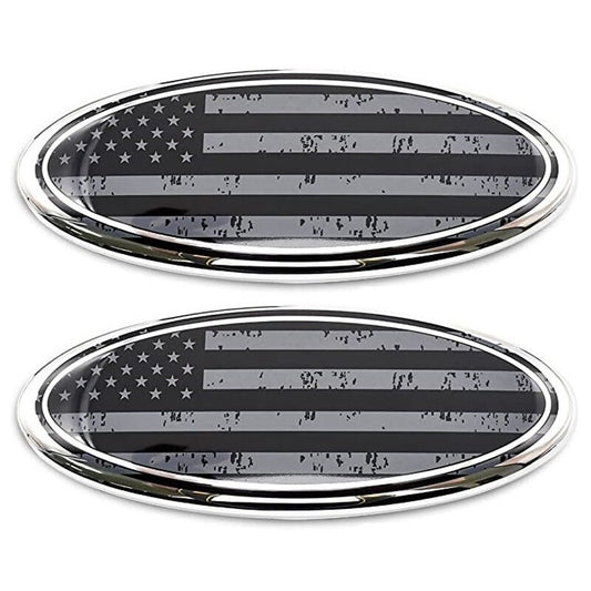 2pcs 9inch  for ford  F150 US Flag Front Grille Tailgate Emblem Oval Badge Decals