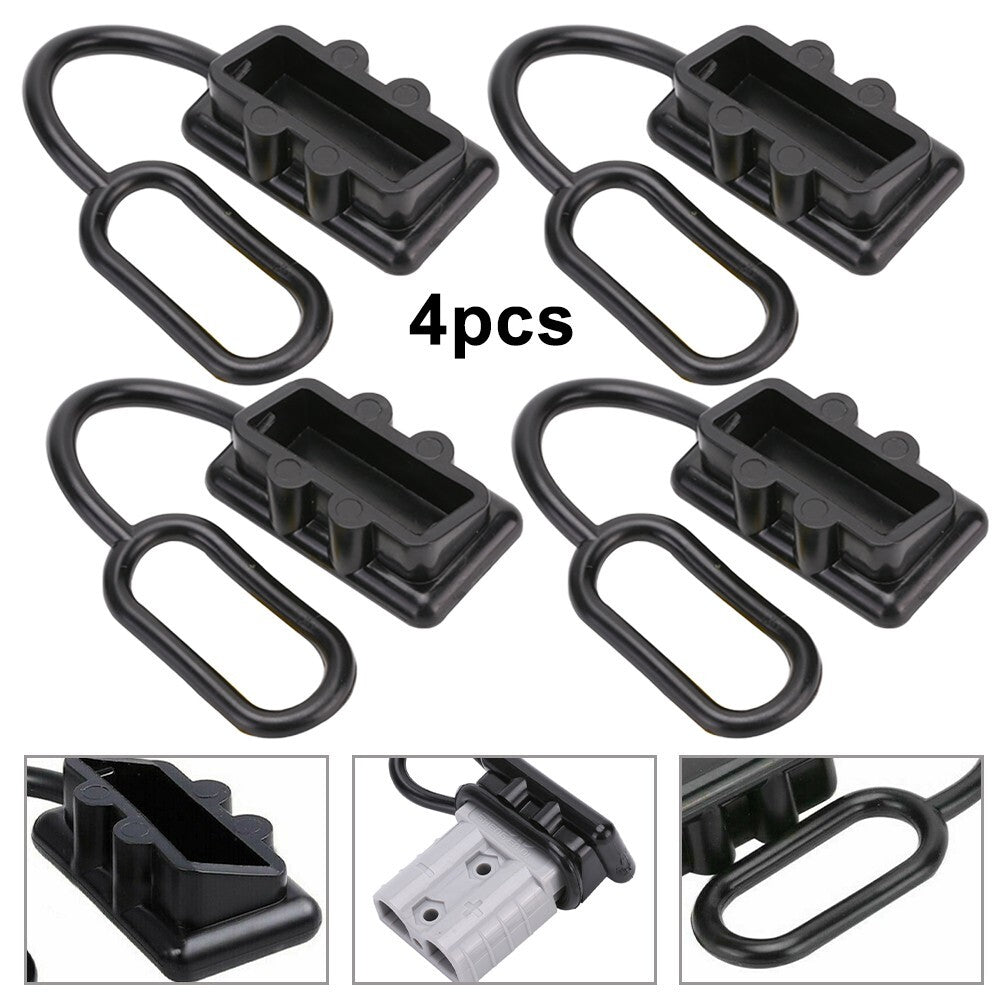 4Pcs Dust Cap W/Rubber Ring For Anderson Cover 50Amp Battery Connector Kit