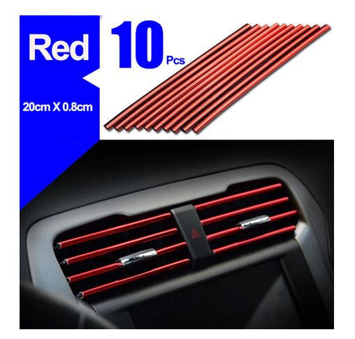 10 pieces of red molded decorative trim for car air conditioning sockets, suitable for Toyota .