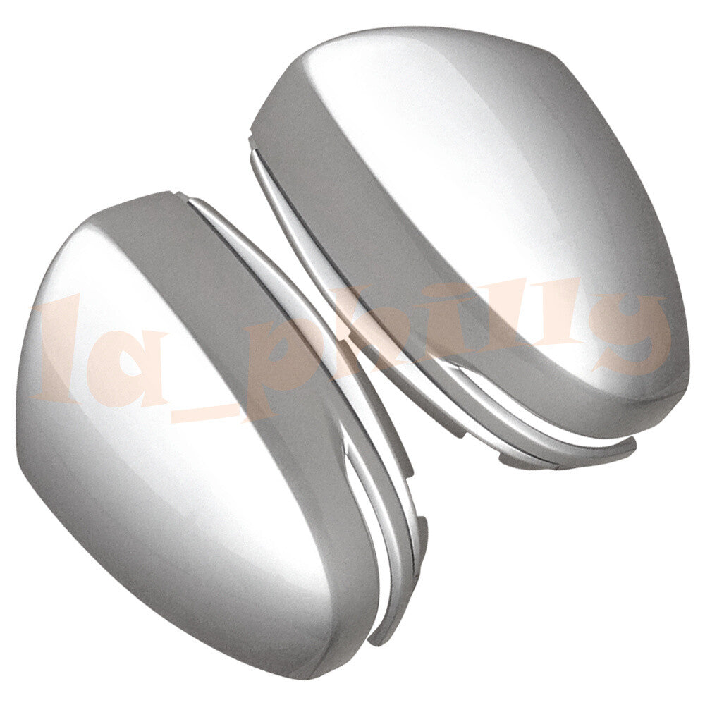 2x Sliver For 15 16 17 18 for Honda Jazz Fitt Gk Left+Right Side Mirror Cover+Light