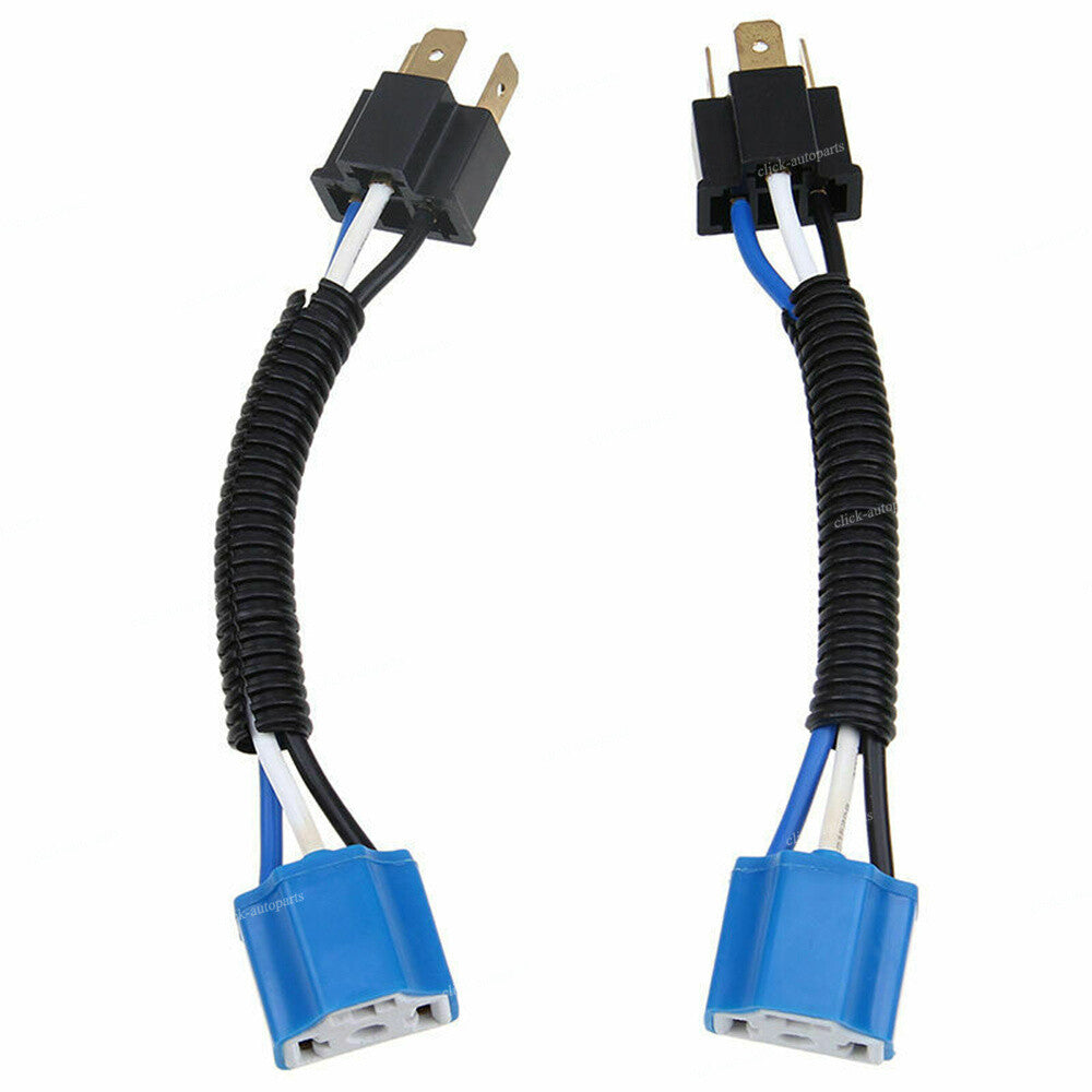 2x Car Motor H4 9003 Headlight Bulb Ceramic Socket Plug Connector Wiring Harness Q