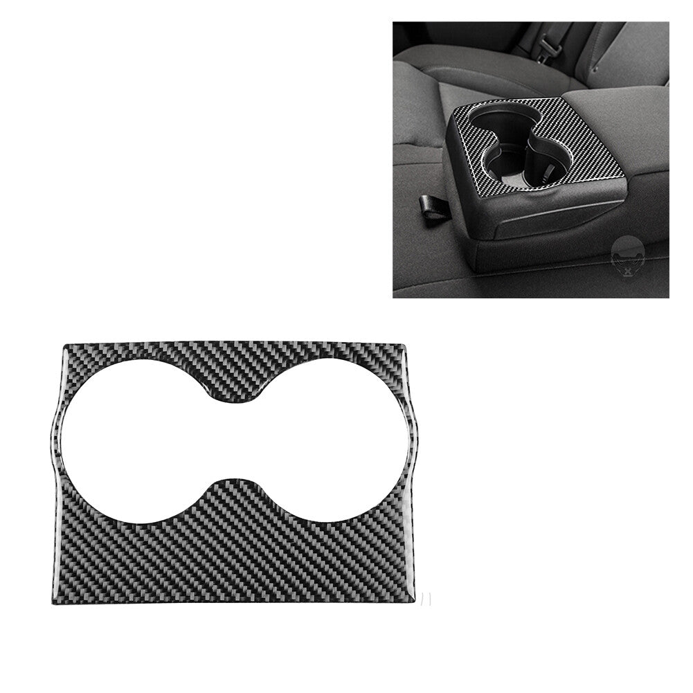 for Dodge Charger 2015-2020 Carbon Fiber Rear Water Cup Holder Cover Trim Type B