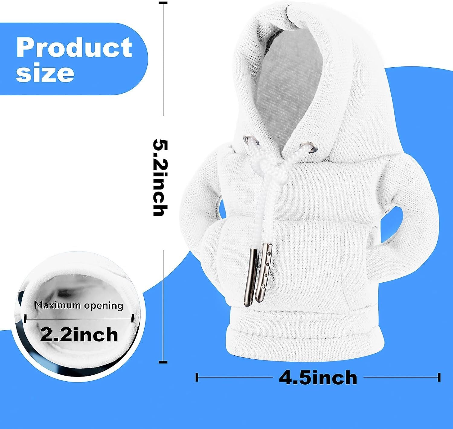 1PC Car Gear Shift Cover for Mini Hoodie Car Gear Shift Knob Cover Shirt White Q