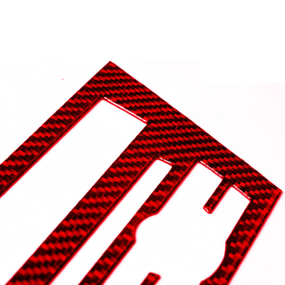 for Audi Q5 2009-2017 2Pcs Gear Shift Frame Trim Cover Decor Carbon Fiber Red v