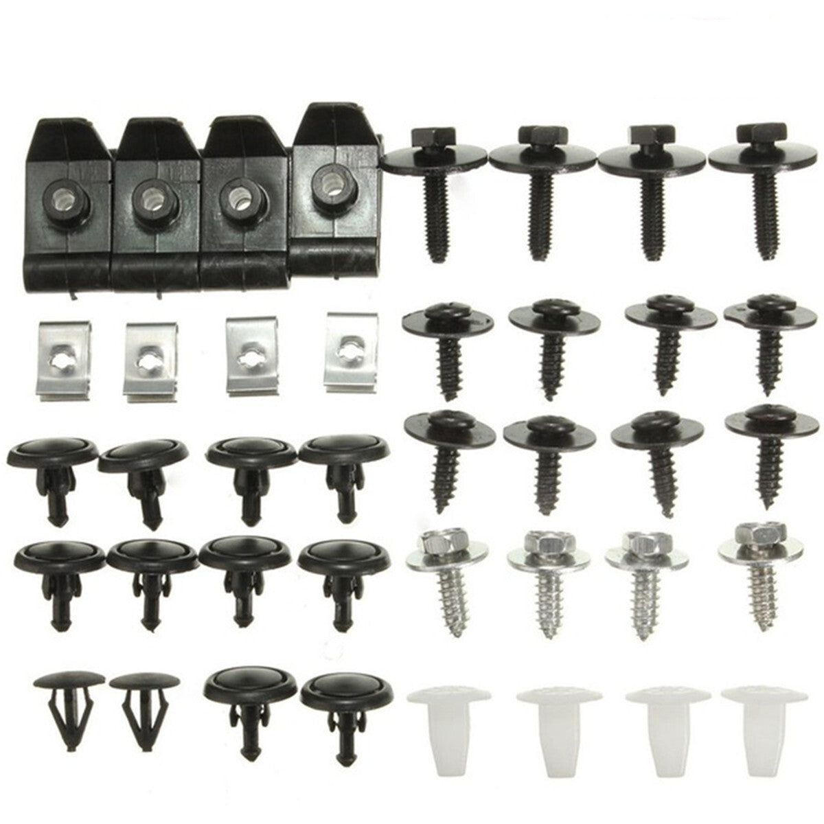 40pcs Car Accessories Engine Undertray Clip Bolt Screws Guard Cover Kit Black Q